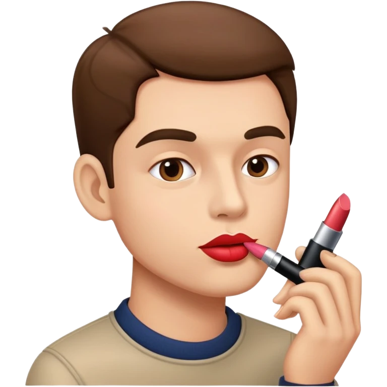 Man putting on lipstick emoji