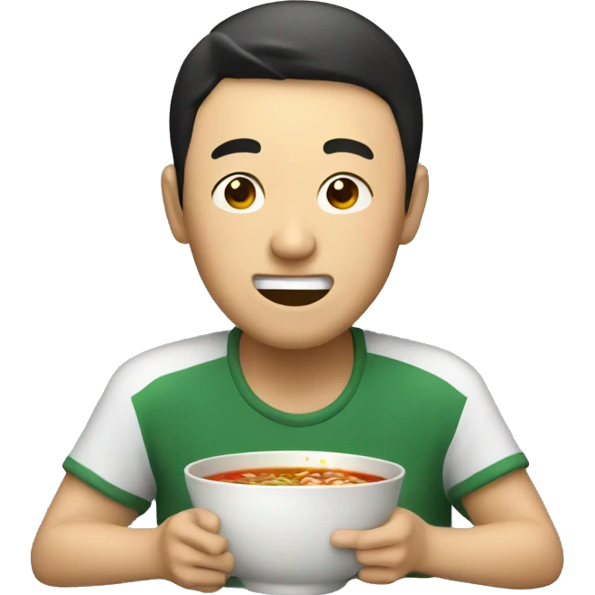 Chinese guy eatting soup emoji