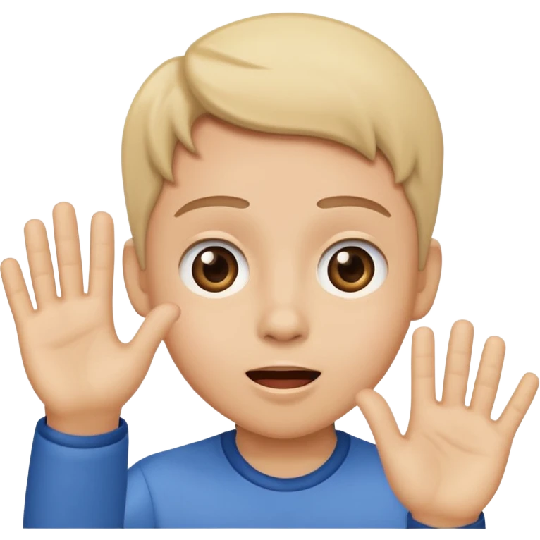 shocked slight smile while waving  emoji