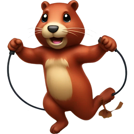 red beaver skipping rope emoji