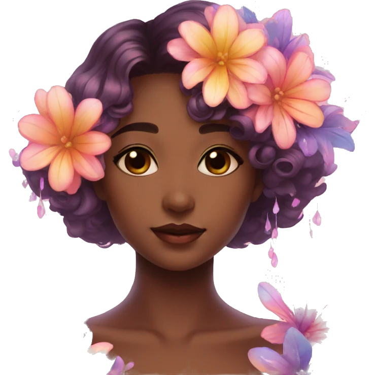 Dreamy pretty shiny colorful flower girl aesthetic emoji