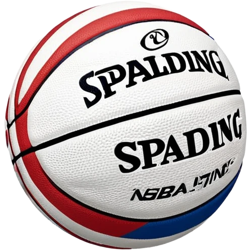 Basketball with Spalding and NBA logos, colored in white, blue, and red stripes (Russian flag colors) emoji