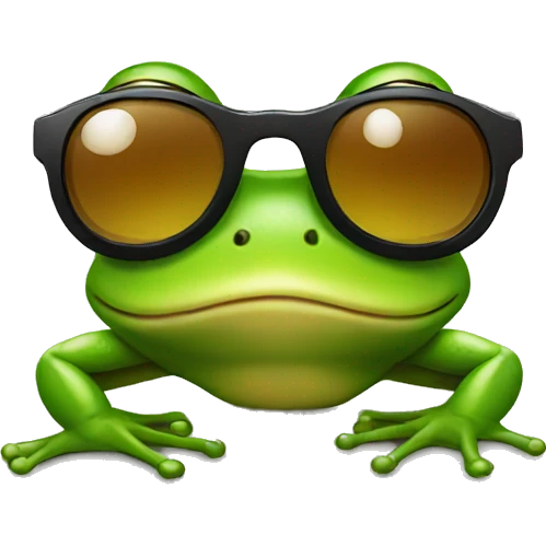 Frog with sunglasses  emoji