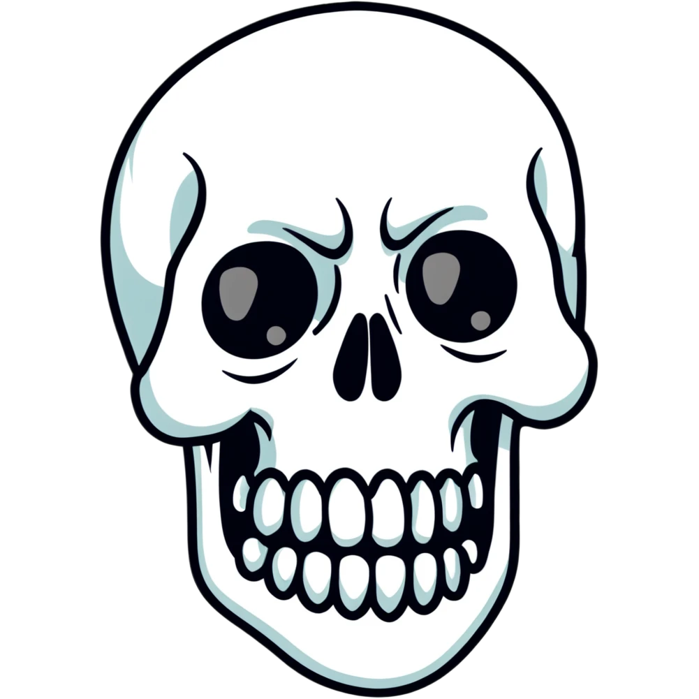 skull with skew teeth emoji