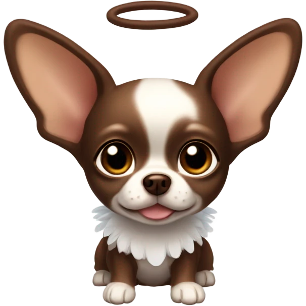 Chocolate Brown chihuahua with angel wings  emoji