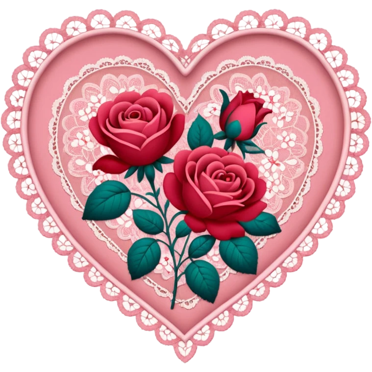 Valentines-colored romantic vintage aesthetic with laces   emoji