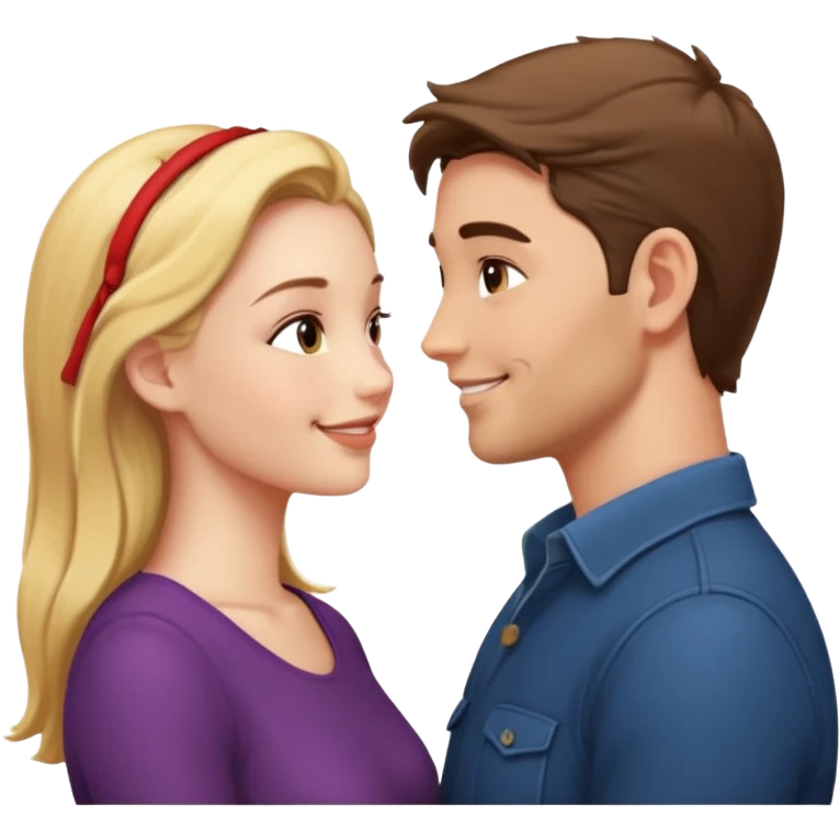 couple in love talking in profile emoji