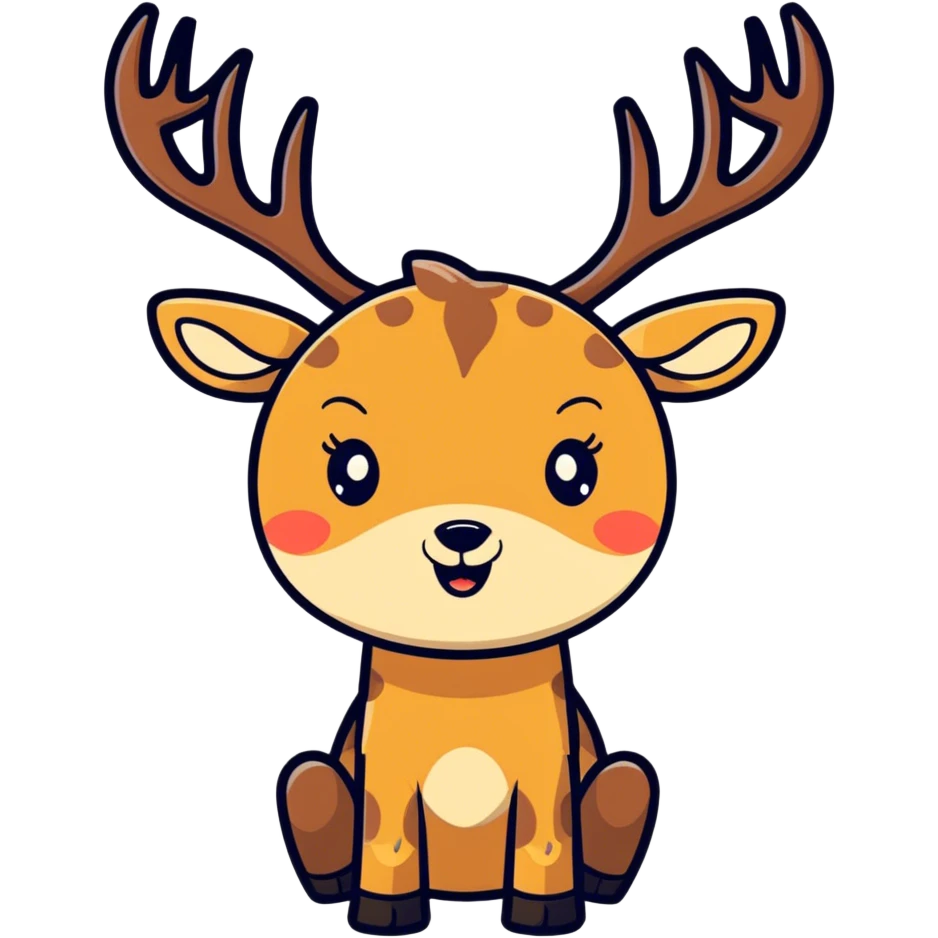Smiling deer emoji