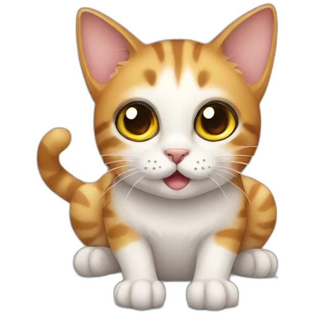 Cat with 6 eyes sitting on the floor emoji