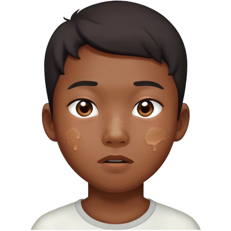 Asian boy with acne emoji