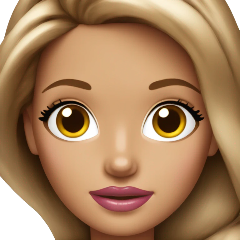 glamorous barbie with brown hair emoji