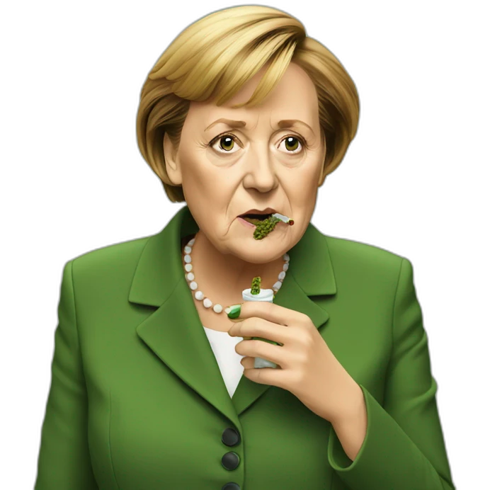 merkel smoking weed emoji