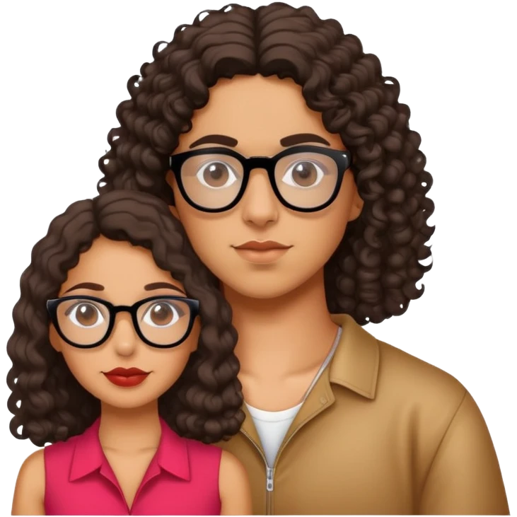 Bad bunny marrying a Latina woman with glasses and shoulder length curly hair emoji