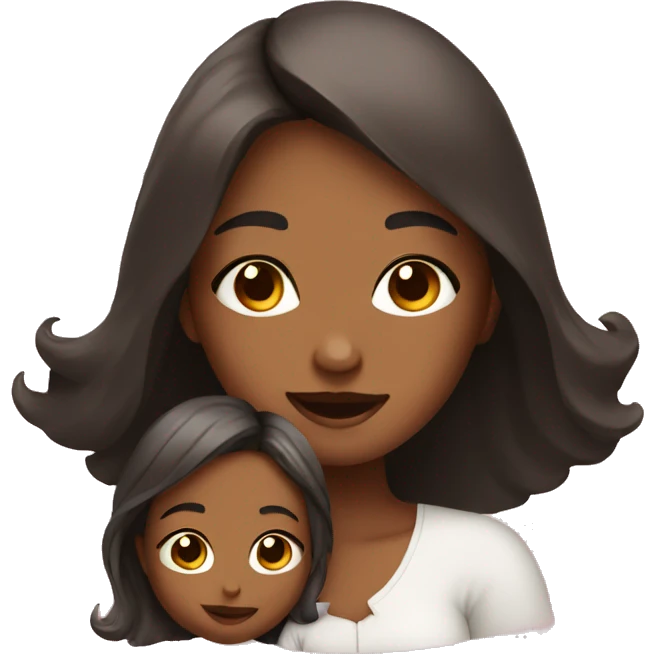 girl and her baby emoji