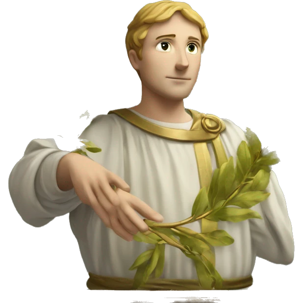 Petrarch holds a golden laurel wreath in his hand emoji