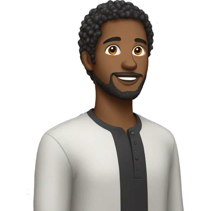 black muslim with a curly hair emoji