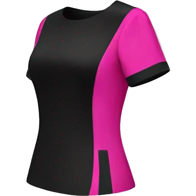 Realistic isolated side view of a short sleeve black and hot pink blouse. emoji