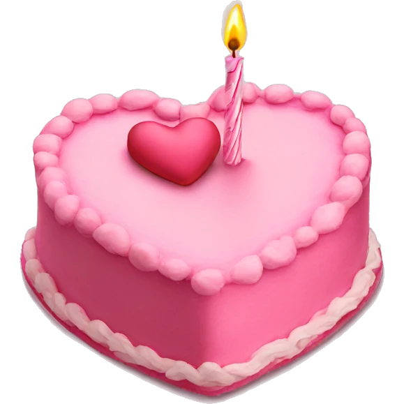 Pink heart shaped birthday cake emoji