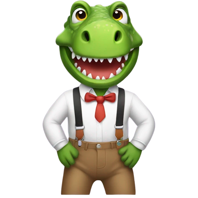 Dinosaur with suspenders  emoji