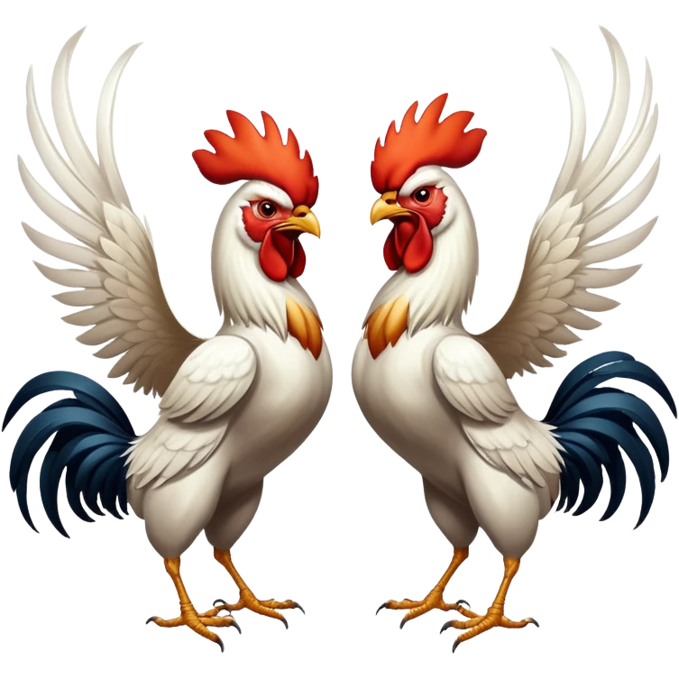 Rooster fighting in the air emoji