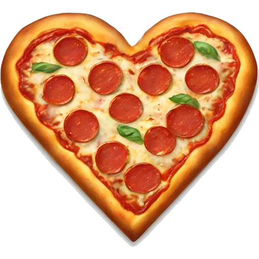 heart-shaped pizza with pepperoni emoji