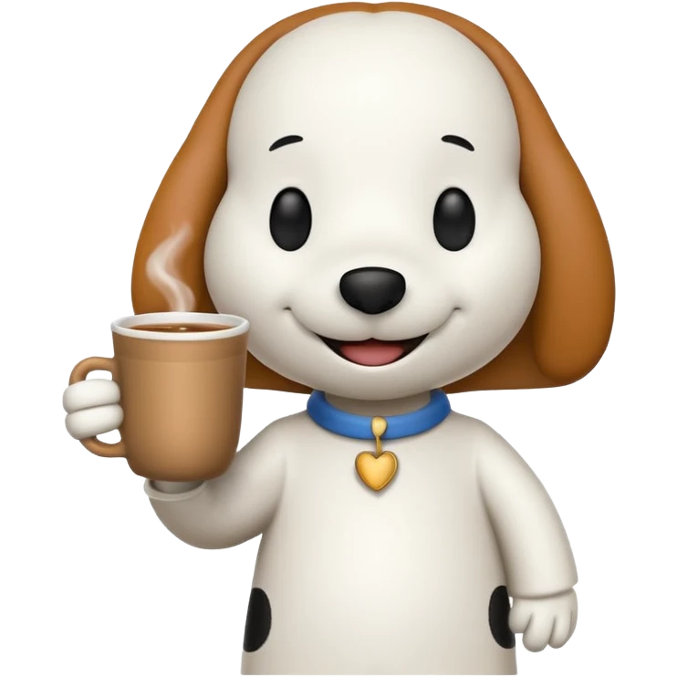 Snoopy holding a cup of chai emoji