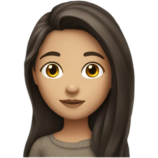 Beautiful girl, long hair, brunette emoji