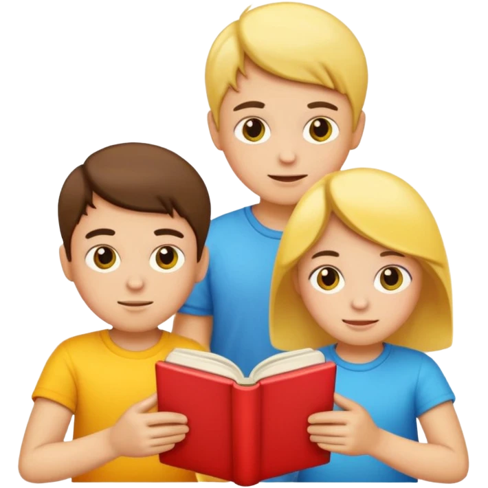 make an emoji kids reading a book with focus emoji