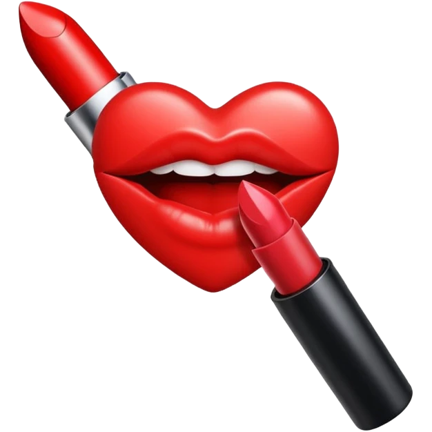 red kiss print emoji