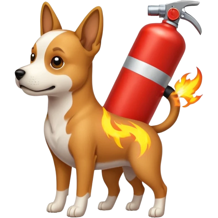 dog with electric lightning waves, fire extinguisher emoji