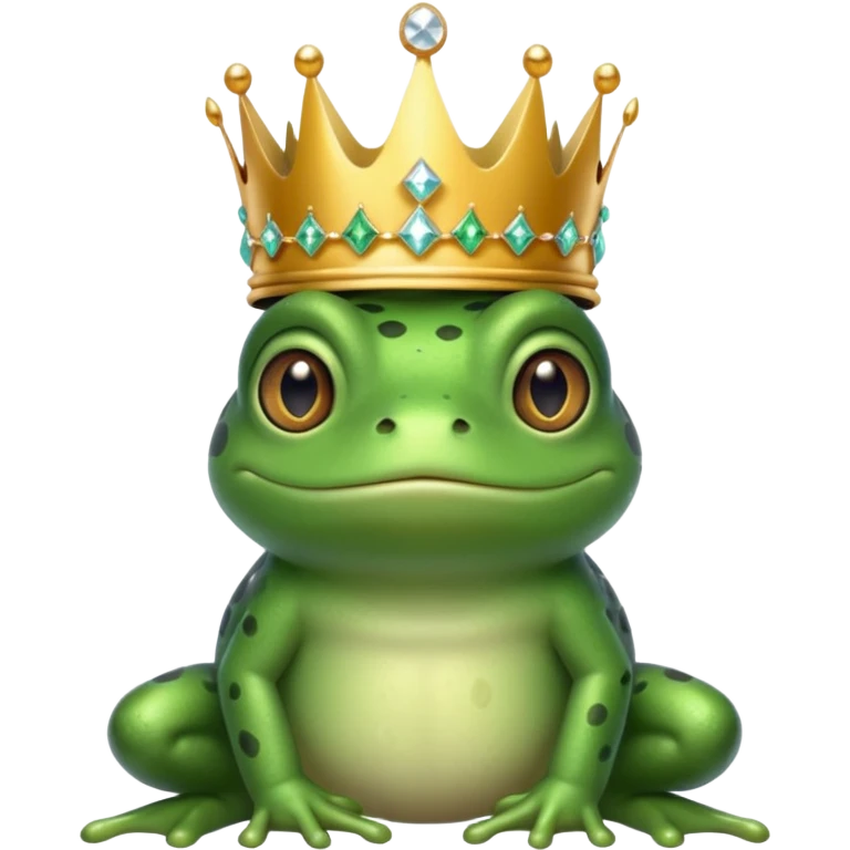 frog King, with crown, crystal and standing emoji