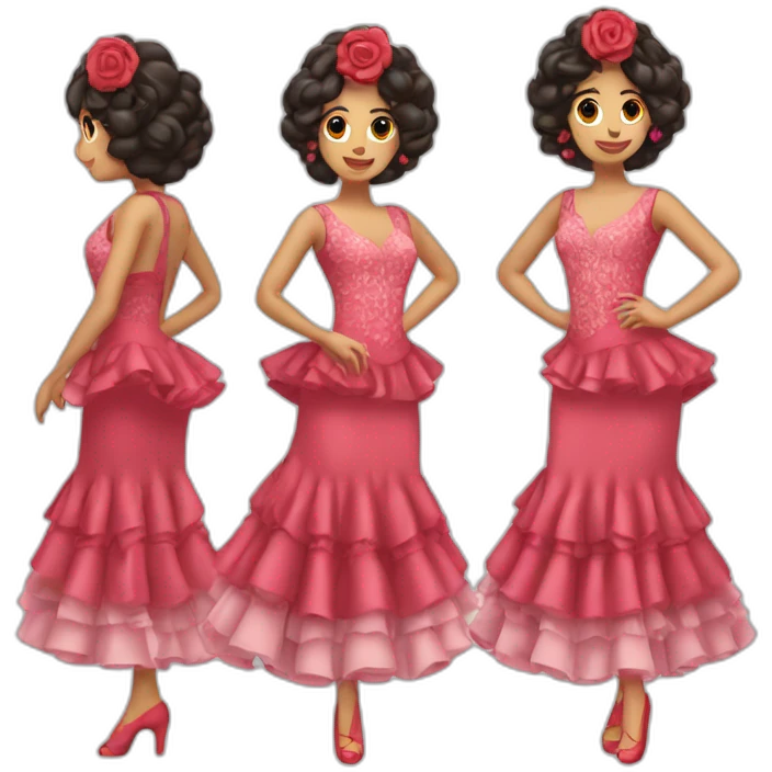 Chica morena traje bailadora flamenca emoji