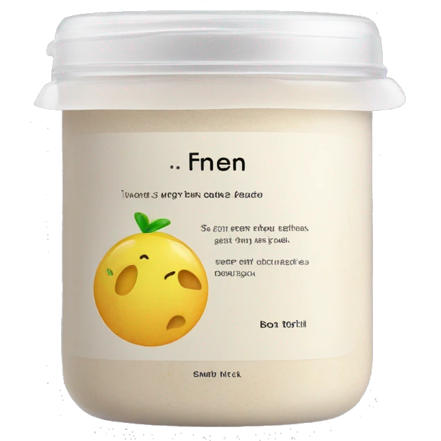 body scrub pot with label emoji