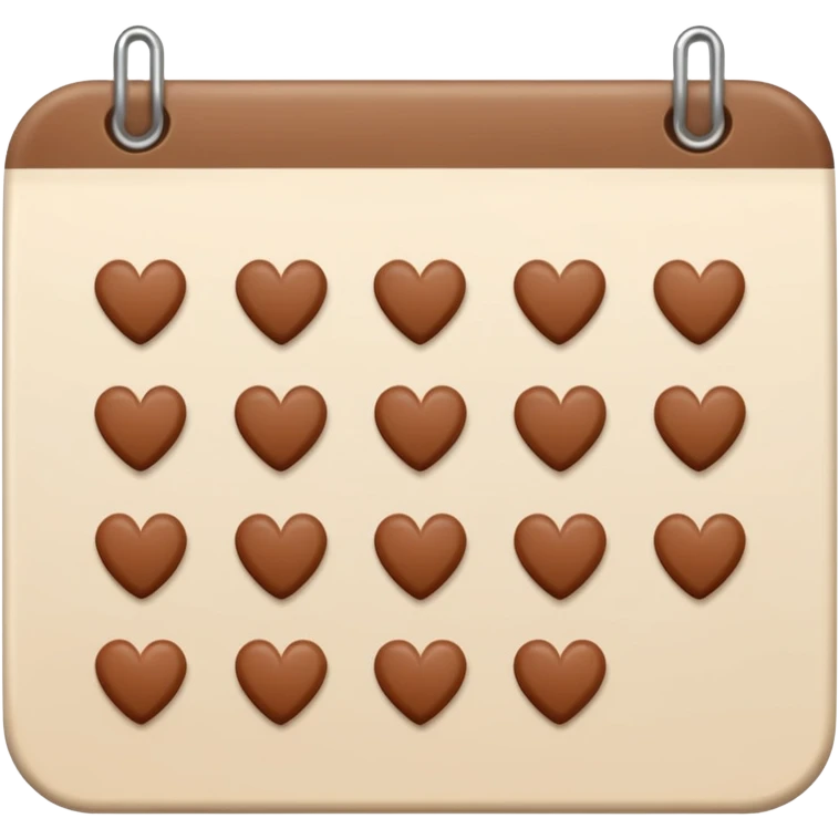 .make a November 2025 mini calendar with right brown hearts with cream colored dates wi rounded corners emoji