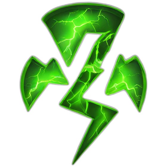 radioactive lightning emoji