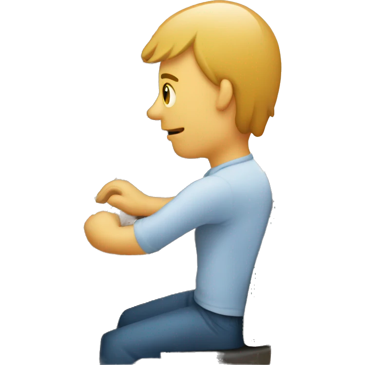 a man working on his computer and edit a video emoji