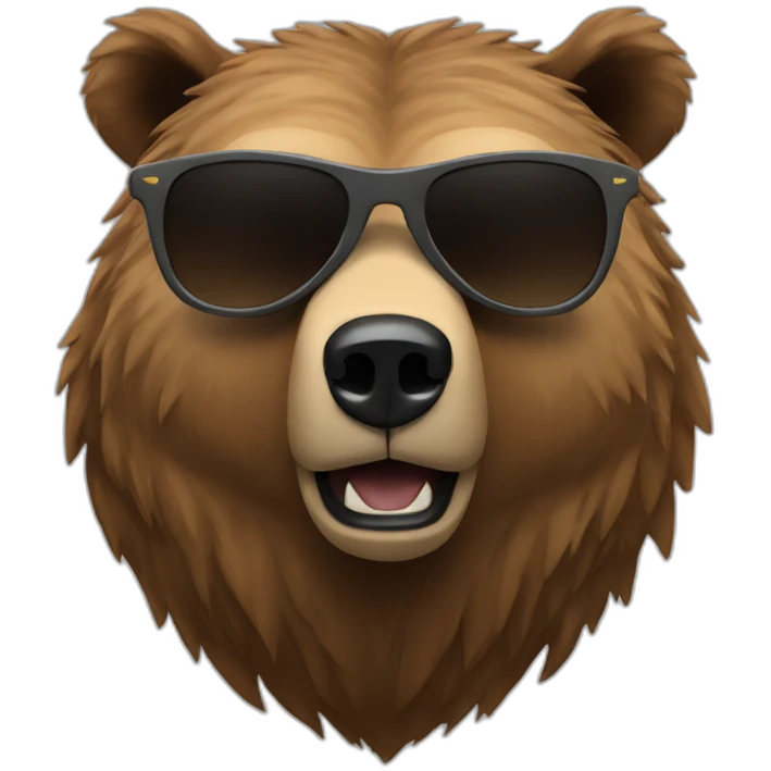 Grizzly head with sunglasses emoji