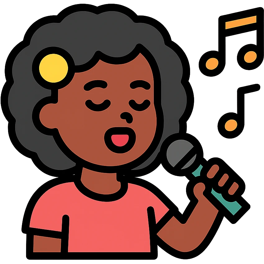singing black girl emoji
