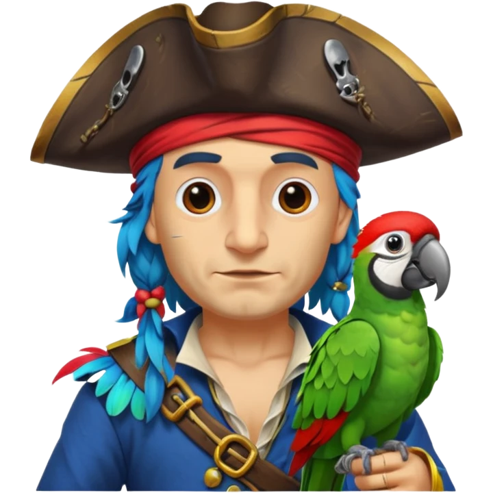 pirate and parrot emoji