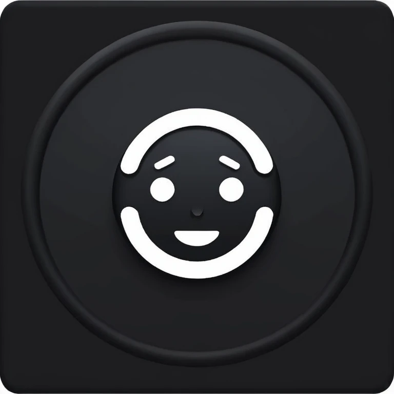 Dark mode icon, flat, white. emoji