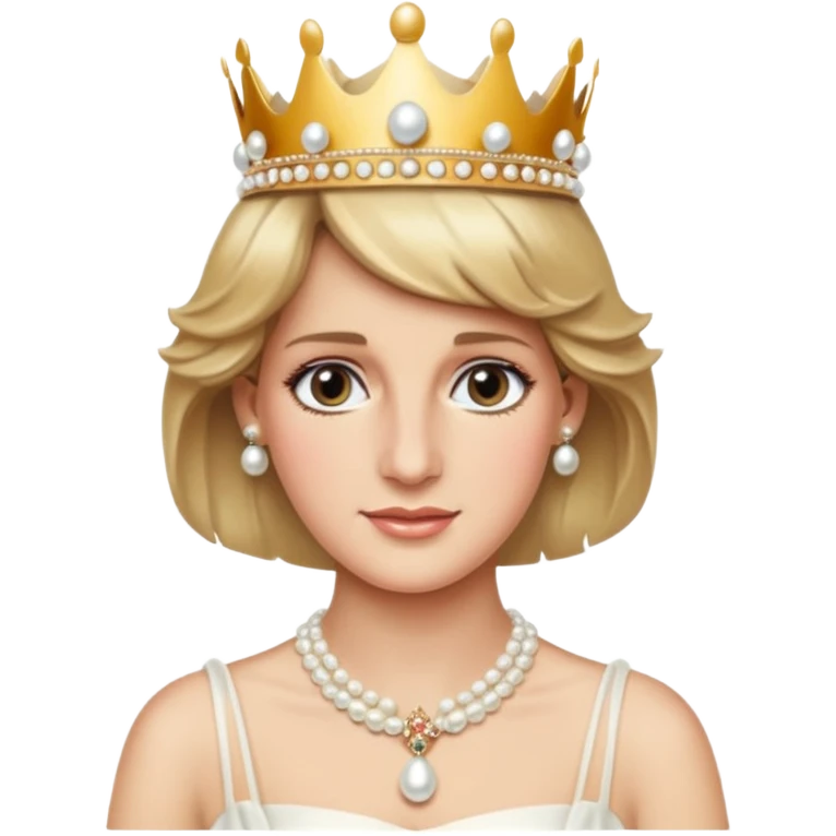 content face, Princess Diana with crown emoji