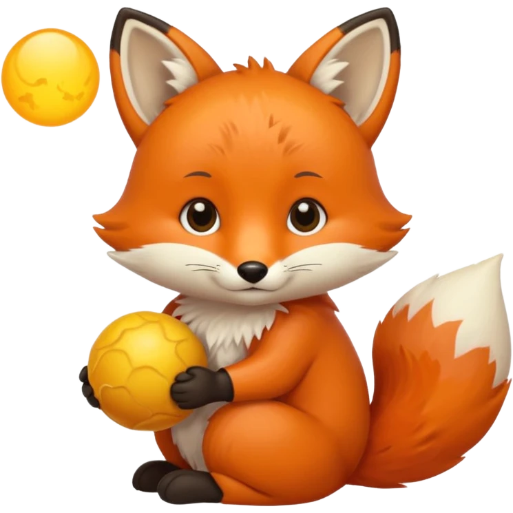 Baby fox holding a sun ☀️🦊 emoji