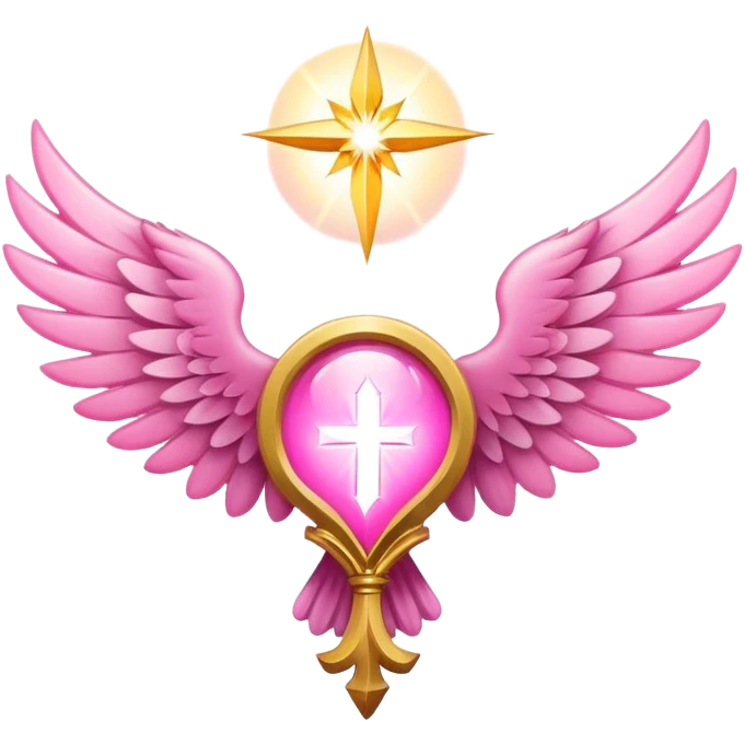 6 wings emblem holy light pink emoji