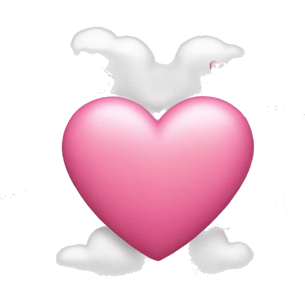 pink heart + cloud emoji
