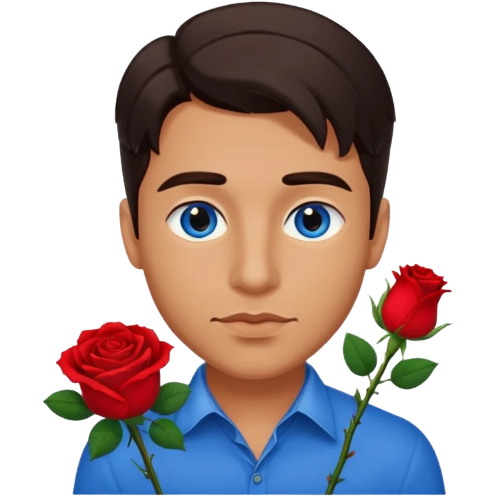 ramantic man with a rose in his mouth emoji