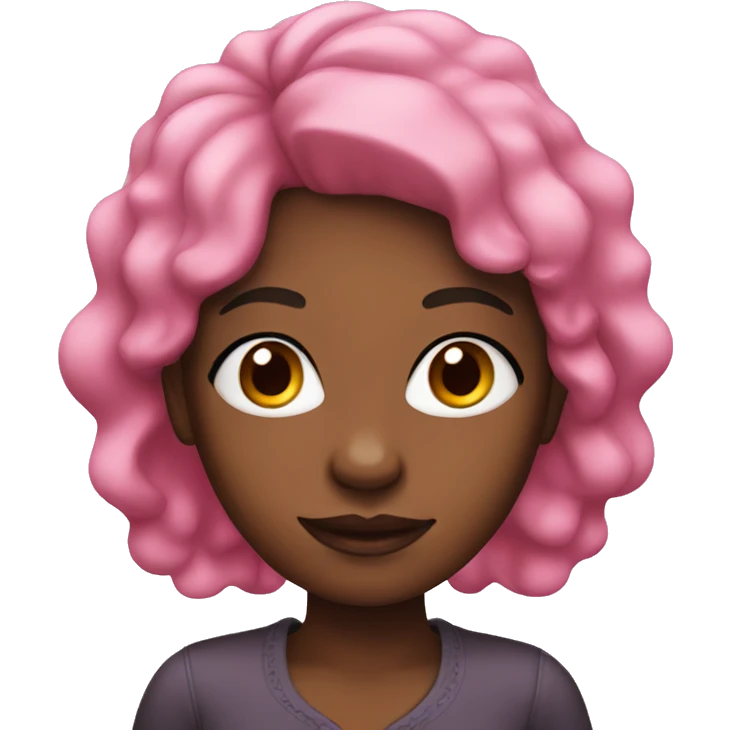 Pink haired African American woman  emoji