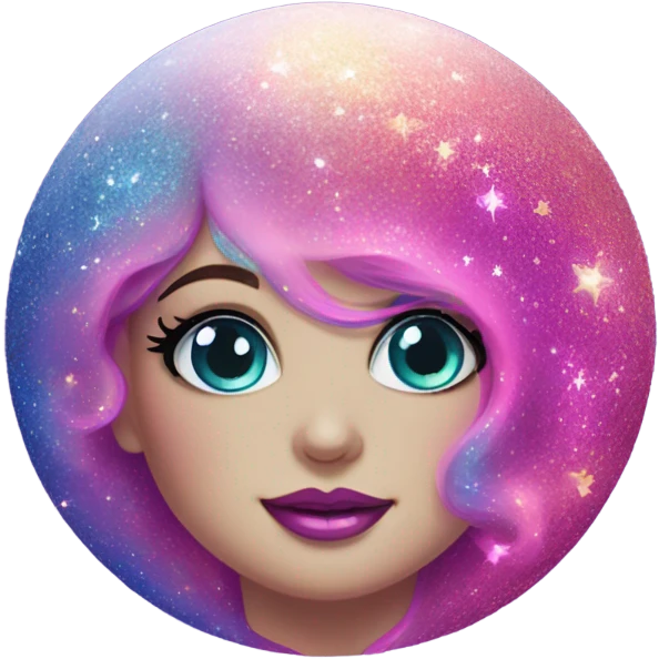 Lisa frank glitter moon emoji