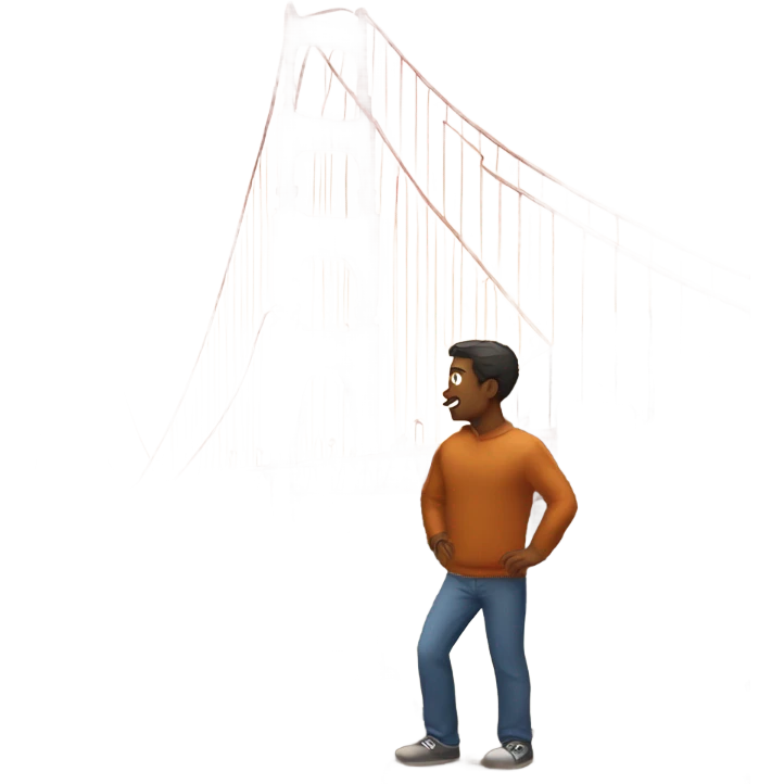 man-below-golden-gate-bridge emoji