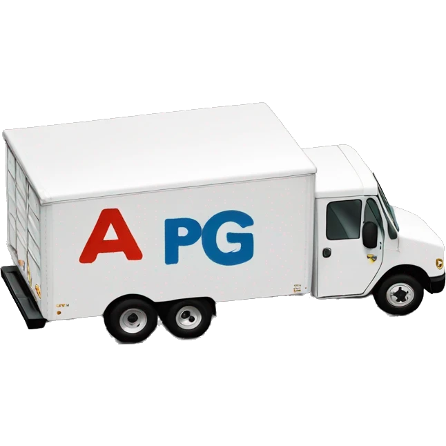 Boxtruck with letters "PGS” on the side emoji
