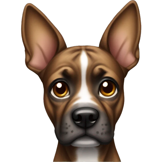 Brindle dog with pointy ears emoji